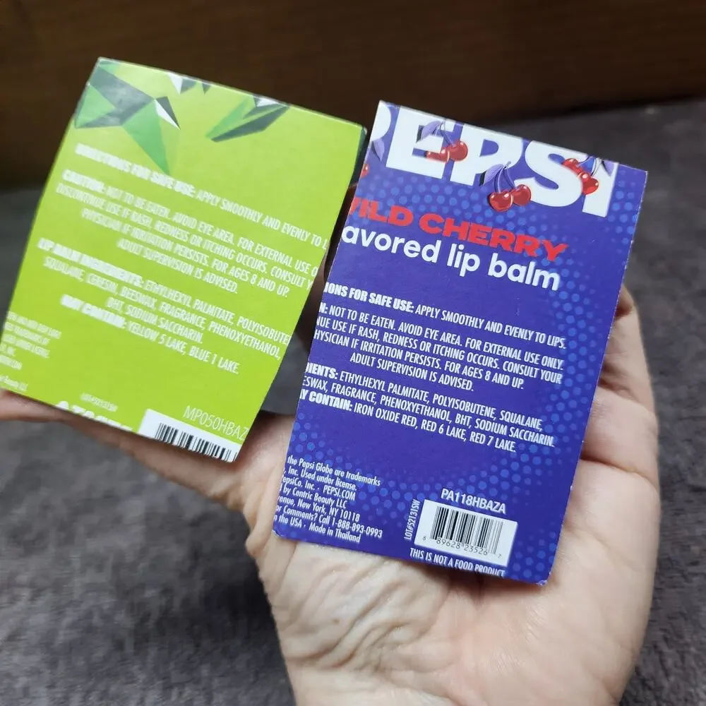 New in packs Pepsi and Mnt. Dew Lip balm b34